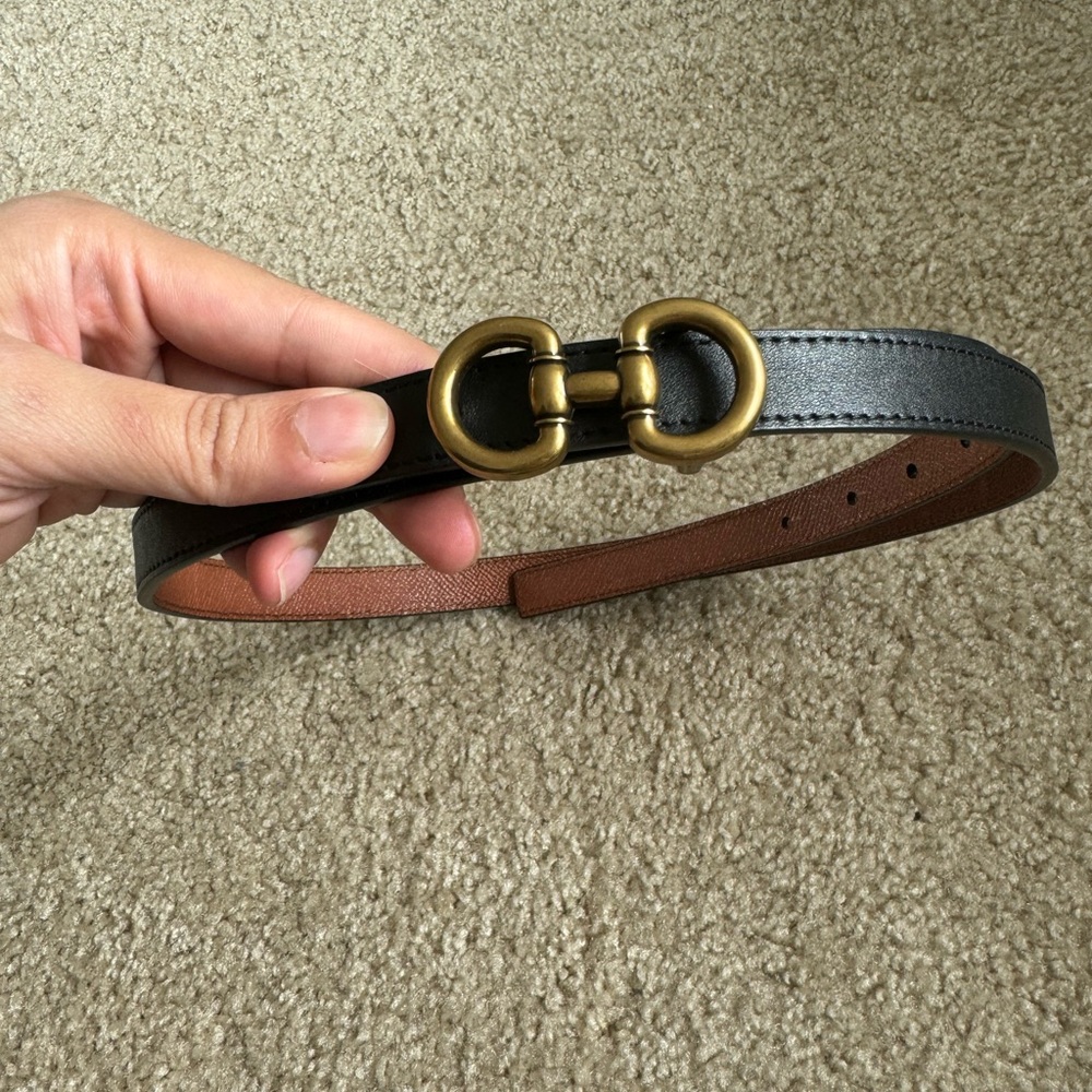 Edited pieces reversible horse bit belt